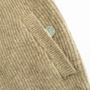 Cardigan da <span class=keywords><strong>Uomo</strong></span> Lavorato a Maglia in <span class=keywords><strong>Misto</strong></span> <span class=keywords><strong>Lana</strong></span> Merino con Logo Personalizzato AiNear all'Ingrosso, Design OEM & ODM, <span class=keywords><strong>Manica</strong></span> <span class=keywords><strong>Lunga</strong></span>, Collo Alto a Coste e Zip - Product Image 4