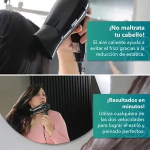 Secador de Pelo Iónico Profesional con Mango Plegable RCA RC-P8, Color Negro, Compacto y Plegable para Uso Profesional, Ajustes de Calor - Product Image 2