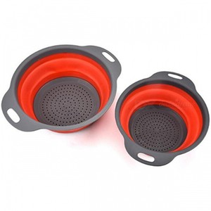 Lot de 2 ustensiles de cuisine en silicone, panier pliable pour égoutter les légumes / fruits - Product Image 1