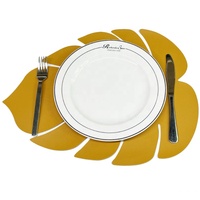 Napperons en cuir végétalien feuille de palmier minimaliste moderne napperons de haute qualité imperméables pour les tables de décoration de restaurants