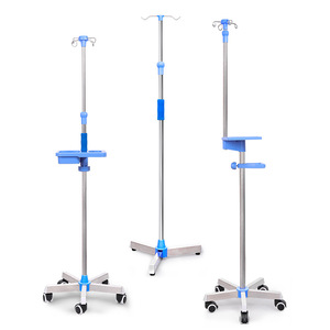 Lfcare Stainless Steel <b>Adjustable</b> Iv Stand With Five Casters Hospital Use - Product Image 5