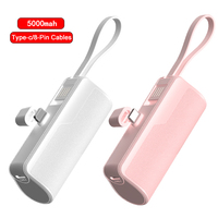Nouvelle tendance 2025 Logo personnalisé 5000 mah chargeurs portables Capsule Mini Capsule 5000 Mah téléphone Slim Power Bank pour iPhone