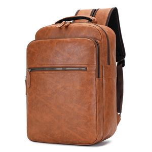 2025 Mochila de PU transfronteriza para hombres Mochila para computadora portátil de negocios USB simple multifunción para computadoras de 16 pulgadas - Product Image 4