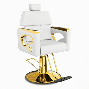 Sillón de Barbería de Acero Inoxidable con Reposapiés, Silla de Peluquería Profesional, Silla de Estilismo Hidráulica Resistente para Barbería - Product Image 4