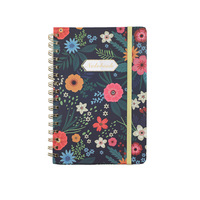 Bloc-notes à spirale A5 à couverture rigide, relié par bobine, motif floral, pages lignées – Approvisionnement exclusif transfrontalier