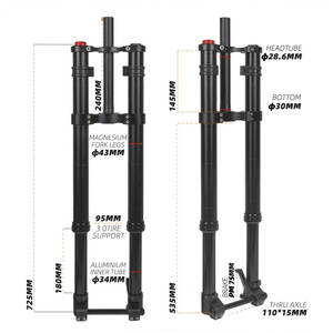 <span class=keywords><strong>Fourche</strong></span> à suspension pneumatique inversée double épaule pour <span class=keywords><strong>VTT</strong></span>, axe traversant 110*15mm, réglage du rebond, pour pneus larges 3.0, <span class=keywords><strong>fourche</strong></span> de vélo électrique - Product Image 2