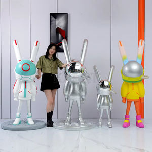 Escultura decorativa galvanizada popular hogar bar Ktv Winkle decorado cosmonauta Konijn escultor - Product Image 1