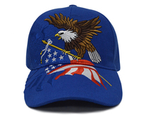 USA Drapeau Aigle Casquette de Baseball 3D Broderie Logo Personnalisé Chapeau de Sport Américain Gorras Réglable Blanc Noir Durable Hommes Adulte