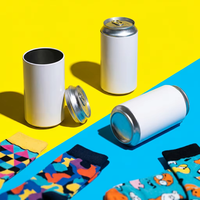 Conteneur en fer blanc personnalisable et recyclable de qualité alimentaire pour l'emballage du café, de la bière et des boissons, avec couvercle facile à ouvrir et impression de logo personnalisée