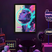 LED 바형 벽 장식 PVC 복서 테마 소파 배경 네온 조명 그림 만화 애니메이션 애니멀/조디악 디자인 액자