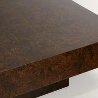 Table basse en bois de palissandre rectangulaire avec base en bloc pour salon