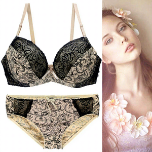 Set Reggiseno Gotico Taglia Grande <span class=keywords><strong>Mezza</strong></span> <span class=keywords><strong>Coppa</strong></span> con Stampa in Pizzo, Set Intimo Cross-border, Abbigliamento Femminile - Product Image 4