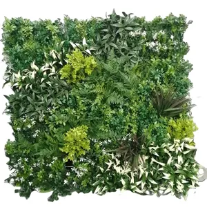 100 x 100cm Greens & Fern Artificial Living Wall UV Resistant (Indoor/Outdoor)