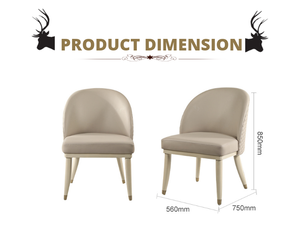 Schienale alto Hotel o sala da pranzo al coperto mobili di lusso di marca nuova gamba in legno sedia da pranzo in pelle singola - Product Image 3