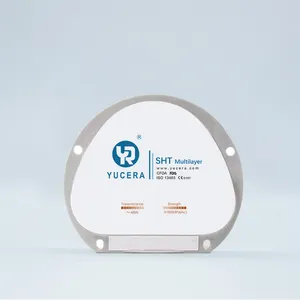 Yucera multicapa SHT Zirconia Dental Block Amann System 89MM Zirconia disco para laboratorio Dental CAD CAM