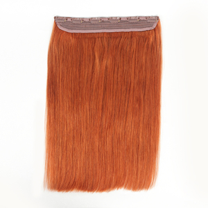 Extensions per capelli umani Remy 100% europei all'ingrosso, con clip, a pezzo singolo, a doppia trama, effetto halo color rame - Product Image 2