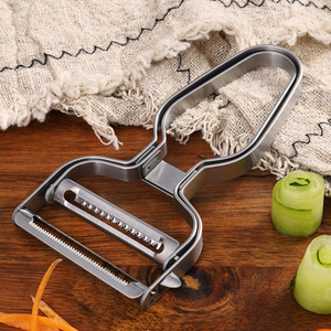 Pelapatate e Affettaverdure 2 in 1 in Acciaio Inox Impilabile, Utensile da Cucina per Frutta e Patate - Product Image 5
