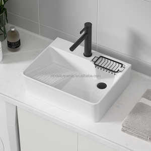 Vente directe d'usine, <span class=keywords><strong>lavabo</strong></span> <span class=keywords><strong>rectangulaire</strong></span> en céramique pour machine <span class=keywords><strong>à</strong></span> laver, évier de comptoir, évier latéral avec égouttoir, <span class=keywords><strong>lavabo</strong></span> avec planche <span class=keywords><strong>à</strong></span> laver - Product Image 4
