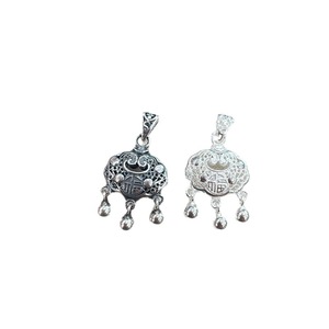 Colgante Qunlvsheng S999 de Plata Pura con Diseño de Candado de Longevidad y Amuleto de Paz Calado para Niños y Adultos, Uso Diario Unisex - Product Image 3