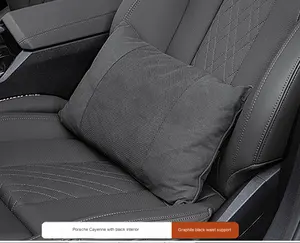 Bantal sandaran kepala mobil, sandaran kepala kursi mobil menyerap keringat, kulit imitasi, bantal leher penopang pinggang, bantal perjalanan - Product Image 4