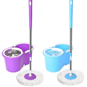 Wholesale friendly dual compartment mop bucket with down press wringe microfiber mop mops cleaning floor