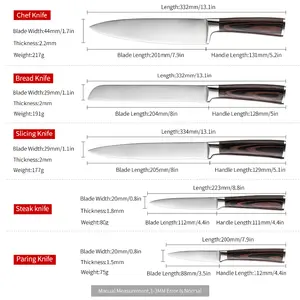 Baichang Premium giapponese in acciaio al carbonio chef coltello da cucina Set di coltelli da cucina accessori da cucina