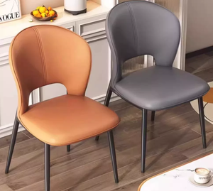 Chaises de salle à manger rembourrées de style nordique, luxe, hauteur réglable, pieds en métal, utilisation moderne pour hôtel et appartement, minimaliste - Product Image 5