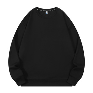Sweat-shirt à col rond en tricot uni pour homme, coupe classique, manches longues, bleu marine - Product Image 1