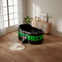 Baignoire double pliable surélevée en PVC épaissi pour adultes, avec isolation thermique et grand espace