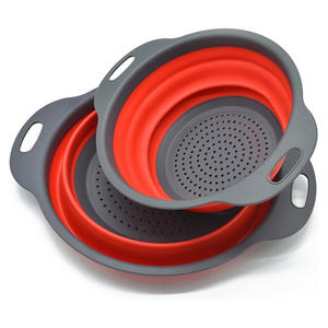 Oferta Especial: Juego de 2 Coladores Plegables Redondos, Escurridor Plegable de Plástico para Cocina, Cesta para Lavar Frutas y Verduras - Product Image 1