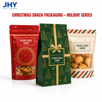 Sacs personnalisés imprimés durables de qualité alimentaire pour friandises de Noël, emballages de collations de vacances, pochettes verticales à fermeture éclair pour bonbons et noix