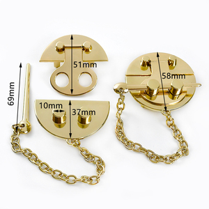 Deepeel bf089 58mm Phụ kiện túi chèn ổ khóa Khóa Ví Clasp túi hợp kim chuỗi ổ khóa bằng gỗ Túi xách khóa - Product Image 2