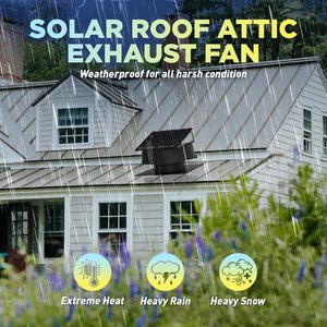 Ventilateur de <span class=keywords><strong>grenier</strong></span> carré solaire de 12 pi alimenté par batterie, système de refroidissement de ventilation de toit avec moteur à courant continu, <span class=keywords><strong>extracteur</strong></span> <span class=keywords><strong>d</strong></span>'<span class=keywords><strong>air</strong></span> à flux axial écologique - Product Image 4
