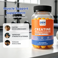 Créatine végétalienne en gommes OEM/ODM, 5 g de créatine monohydrate, 90 unités, complément pré-entraînement, énergie et soutien musculaire, pour adultes