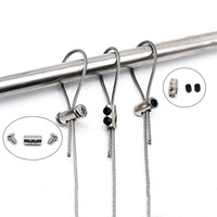Vente directe d'usine Serrure à fil bidirectionnelle Connecteurs de pince à boucle de câble métallique réglable Kit de Suspension Pince de câble bidirectionnelle