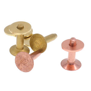 Rivetti M3.3x9mm per Lavorazione del Cuoio in Ottone Massiccio/Rame con Filettatura e Filettatura Interna per Cinture - Product Image 2