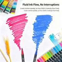 12 couleurs, dessin, lettrage, calligraphie, feutres à double pointe, pinceaux à aquarelle, marqueurs artistiques, effaçables sur papier