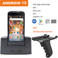 Terminal portable robuste Android 15 GMS WiFi Bluetooth NFC IP65 Lecteur de codes-barres Collecteur de données PDA