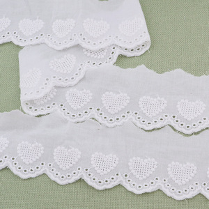 Ricamato 100% Love Pattern <span class=keywords><strong>in</strong></span> cotone Trim bianco cavo per la casa abiti decorativi tessuti di <span class=keywords><strong>pizzo</strong></span> per la festa di nozze delle donne - Product Image 4