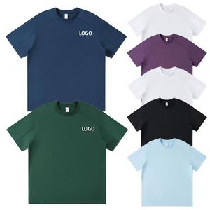 Wholesale Custom Screen Print Heat Transfer Raglan Sleeve Unisex <b>Tshirt</b> 220GSM Cotton <b>Polyester</b> Spandex Breathable Men's T-Shirt - Product Image 1