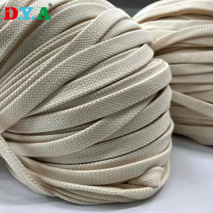 Cor personalizada Grosso Natural 10mm Flat Tube Trançado Algodão <span class=keywords><strong>Cord</strong></span> para Vestuário - Product Image 5