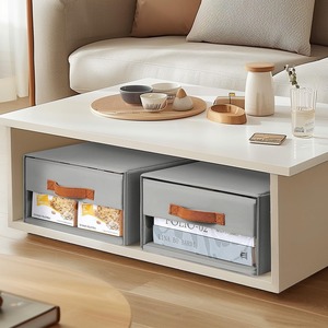 Clothing Organizer Foldable <b>Storage</b> <b>Box</b> Gray Beige 40x32x17cm Rectangle Wardrobe <b>Drawer</b> Organizer - Product Image 2