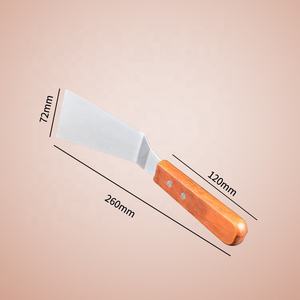 Spatule à steak en acier inoxydable manche en bois plaque de fer pelle à gâteau à <span class=keywords><strong>pizza</strong></span> outils de cuisson pour barbecue ustensiles de cuisine - Product Image 2