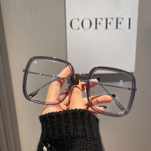 <span class=keywords><strong>2023</strong></span> mode surdimensionné carré lunettes rétro femmes Anti-lumière bleue bloquant le métal cadre lunettes optique ordinateur lunettes - Product Image 3