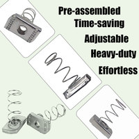 Service tout-en-un : Élément de fixation long en acier au carbone zingué, type écrou à canal à ressort, 1/4 3/8 M6 M8 M10, pour système de support Unistrut