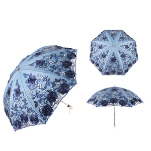 Factory Wholesale Windproof Travel <b>Umbrella</b> for Women Elegant Sophisticated Lace Flower Surround Design Customizable Color Back - Product Image 6