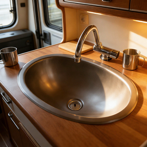 Lavello da Cucina <span class=keywords><strong>per</strong></span> <span class=keywords><strong>Camper</strong></span> in Acciaio Inox 304 <span class=keywords><strong>per</strong></span> Alimenti, Design Profondo 1200mm, Accessori Interni <span class=keywords><strong>per</strong></span> <span class=keywords><strong>Camper</strong></span> - Product Image 3