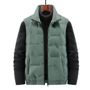 Chaleco de plumón para hombre, cuello negro, cálido, talla grande, a la moda, cómodo, resistente al desgaste, ajustado y moderno. - Product Image 4