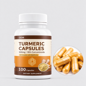 Complejo de Cúrcuma y Curcumina OEM 500mg, 95% Curcuminoides con Jengibre para la Salud Articular y Antioxidante, 100 Cápsulas - Product Image 1