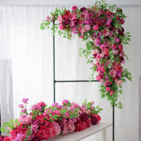 Nieuw design groene bladeren 3D bloemenloper bloemengarland bruiloft tafel groen decoratie voor bloemenrand bruiloft decoratie